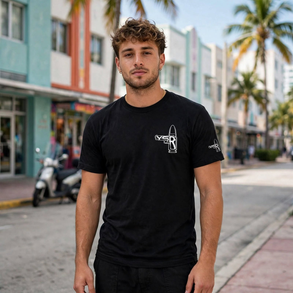 YSRLAURENT Signature Tee - Black